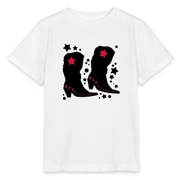 Cowboy Stiefel - Stanley/Stella Kinder T-Shirt MINI CREATOR  - Weiß - Vorne - Maike (125cm)