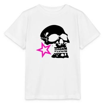 Schädel Schädel Profil Stern Logo - Stanley/Stella Kinder T-Shirt MINI CREATOR  - Weiß - Vorne - Maike (125cm)