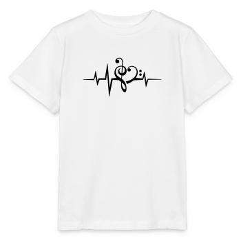 Musik Noten Puls Herzschlag Ich liebe Musik, Herz - Stanley/Stella Kinder T-Shirt MINI CREATOR  - Weiß - Vorne - Maike (125cm)