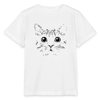 tete de chat - T-shirt bio MINI CREATOR Stanley/Stella Enfant - blanc - Devant - Maike (125cm)