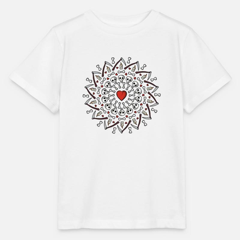 Tête de mort Mandala - T-shirt bio MINI CREATOR Stanley/Stella Enfant - blanc