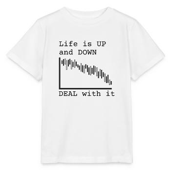 Stock trading logo up and down hodlr - Stanley/Stella MINI CREATOR Kids’ T-Shirt - white - Front - Maike (125cm)
