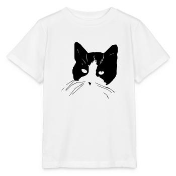 Katzengesicht - Stanley/Stella Kinder T-Shirt MINI CREATOR  - Weiß - Vorne - Maike (125cm)