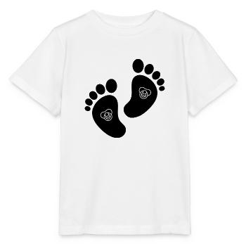 Baby feet with pacifier design - sweet gift idea - Stanley/Stella MINI CREATOR Kids’ T-Shirt - white - Front - Maike (125cm)