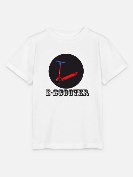 E-Scooter Roller Scooter - Stanley/Stella Kinder T-Shirt MINI CREATOR - Weiß