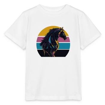 Stallion Horse Sunset - Stanley/Stella MINI CREATOR Kids’ T-Shirt - white - Front - Maike (125cm)