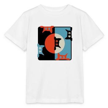 Neugierige Katzen - Stanley/Stella Kinder T-Shirt MINI CREATOR  - Weiß - Vorne - Maike (125cm)