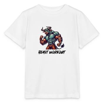 Stier Beast Workout - Stanley/Stella Kinder T-Shirt MINI CREATOR  - Weiß - Vorne - Maike (125cm)