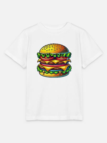 burger cheeseburger - Stanley/Stella Kinder T-Shirt MINI CREATOR  - Weiß