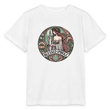 Roue Celtique de l’année Sabbat païen Design - T-shirt bio MINI CREATOR Stanley/Stella Enfant - blanc - Devant - Maike (125cm)