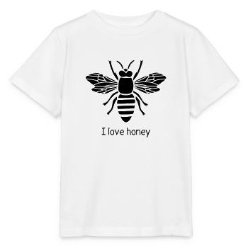 bee bee j'aime miel miel nid d'abeilles apiculteur - T-shirt bio MINI CREATOR Stanley/Stella Enfant - blanc - Devant - Maike (125cm)
