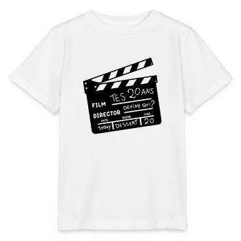 20 ans clap cinema anniversaire - T-shirt bio MINI CREATOR Stanley/Stella Enfant - blanc - Devant - Maike (125cm)