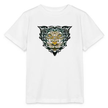 Tête de tigre Tribal (couleur) - T-shirt bio MINI CREATOR Stanley/Stella Enfant - blanc - Devant - Maike (125cm)