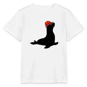 seehund anglerhut - Stanley/Stella Kinder T-Shirt MINI CREATOR  - Weiß - Vorne - Maike (125cm)