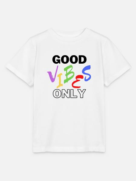 Good Vibes Only - Stanley/Stella Kinder T-Shirt MINI CREATOR  - Weiß