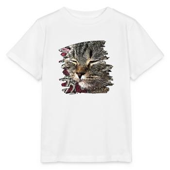 Katzengesicht 6 - Stanley/Stella Kinder T-Shirt MINI CREATOR  - Weiß - Vorne - Maike (125cm)