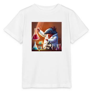 Mad dolphin scientist experimenting - Stanley/Stella MINI CREATOR Kids’ T-Shirt - white - Front - Maike (125cm)