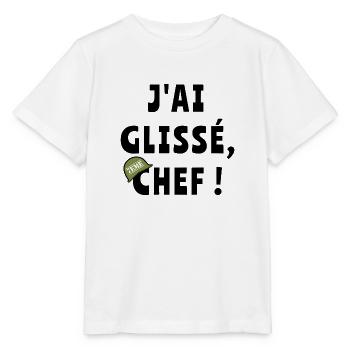 J’ai glissé chef - T-shirt bio MINI CREATOR Stanley/Stella Enfant - blanc - Devant - Maike (125cm)