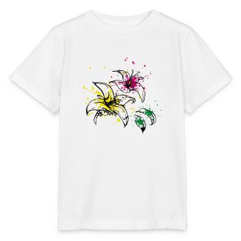 blüten splash - Stanley/Stella Kinder T-Shirt MINI CREATOR  - Weiß - Vorne - Maike (125cm)