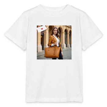 Große Tasche - Stanley/Stella Kinder T-Shirt MINI CREATOR  - Weiß - Vorne - Maike (125cm)