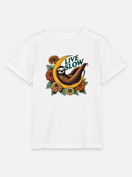 Lebe Slow Sloth - Stanley/Stella Kinder T-Shirt MINI CREATOR - Weiß