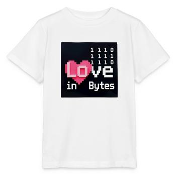 Liebe in Bytes Pixel Art - Stanley/Stella Kinder T-Shirt MINI CREATOR  - Weiß - Vorne - Maike (125cm)