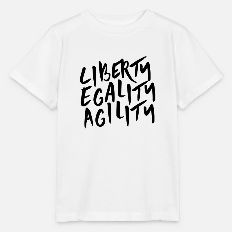 Liberty Egality Agility - Tote Bag - T-shirt bio MINI CREATOR Stanley/Stella Enfant - blanc