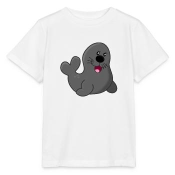 Seehund - Stanley/Stella Kinder T-Shirt MINI CREATOR  - Weiß - Vorne - Maike (125cm)