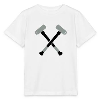 doubles marteaux de massue croisés - T-shirt bio MINI CREATOR Stanley/Stella Enfant - blanc - Devant - Maike (125cm)