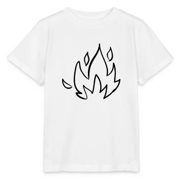 Fire, Camping, Icons, Symbols, Nature, Wildlife - T-shirt bio MINI CREATOR Stanley/Stella Enfant - blanc - Devant - Maike (125cm)