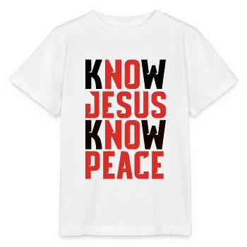Know Jesus Know Peace - Stanley/Stella MINI CREATOR Kids’ T-Shirt - white - Front - Maike (125cm)