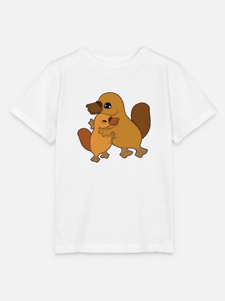 Schnabeltier Familie Umarmen - Stanley/Stella Kinder T-Shirt MINI CREATOR - Weiß