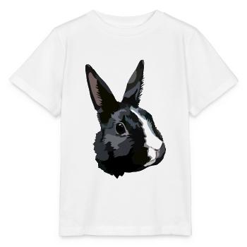 Kaninchen schwarz-weiß - Stanley/Stella Kinder T-Shirt MINI CREATOR  - Weiß - Vorne - Maike (125cm)