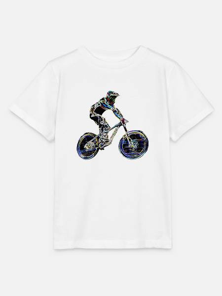 Mountainbiken bergab - Stanley/Stella Kinder T-Shirt MINI CREATOR - Weiß