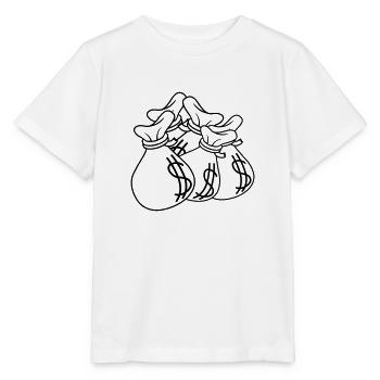 Sacs d’argent Piles de richesse en dollars - T-shirt bio MINI CREATOR Stanley/Stella Enfant - blanc - Devant - Maike (125cm)
