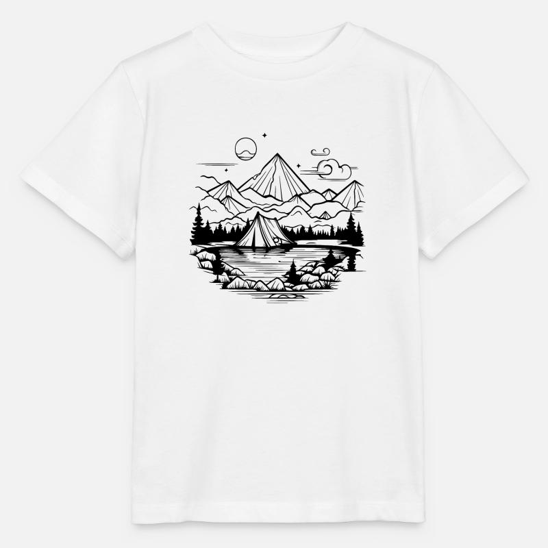 Camping - T-shirt bio MINI CREATOR Stanley/Stella Enfant - blanc