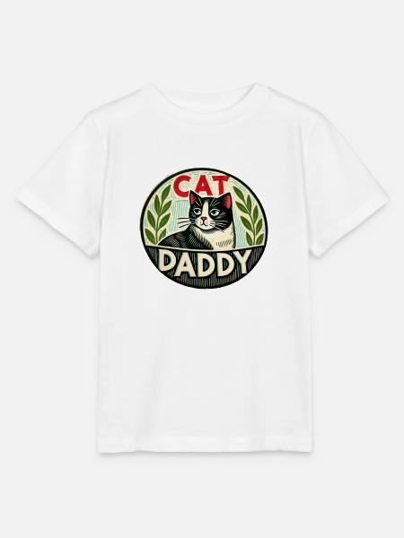 Katzen-Papa - Stanley/Stella Kinder T-Shirt MINI CREATOR - Weiß