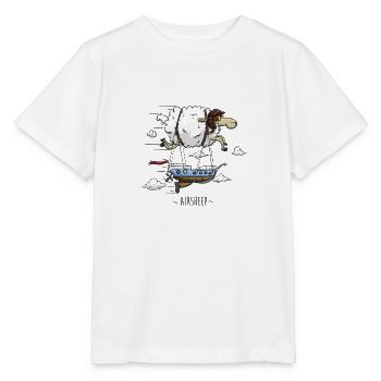 Luftschiff Fliegende Schafe - Stanley/Stella Kinder T-Shirt MINI CREATOR  - Weiß - Vorne - Maike (125cm)