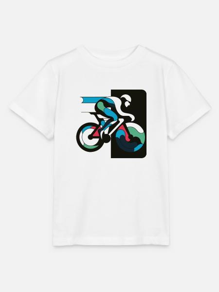 Fahrradfahrer auf dem Rennrad Triathlet Geschenk - Stanley/Stella Kinder T-Shirt MINI CREATOR - Weiß