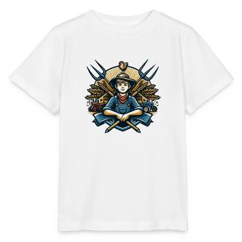 Logo du garçon du village - T-shirt bio MINI CREATOR Stanley/Stella Enfant - blanc - Devant - Maike (125cm)
