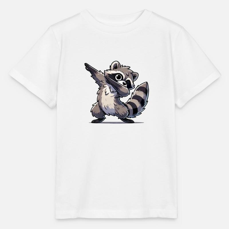 Waschbär Dabbing - Stanley/Stella Kinder T-Shirt MINI CREATOR  - Weiß