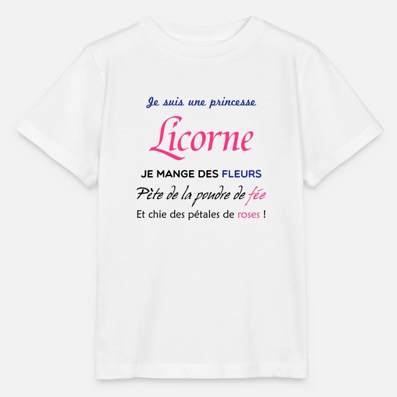 Princesse licorne - T-shirt bio MINI CREATOR Stanley/Stella Enfant - blanc