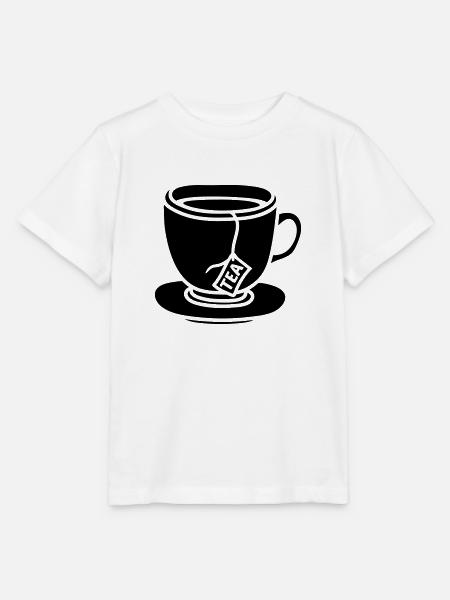 schwarz teebeutel glas tasse tee kanne kaffee trin - Stanley/Stella Kinder T-Shirt MINI CREATOR - Weiß