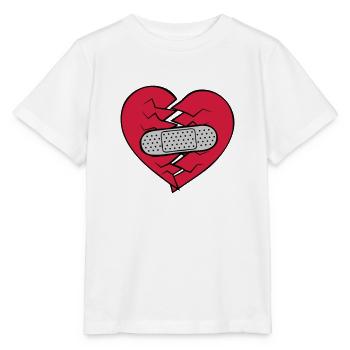 Pflaster Herz gebrochen - Stanley/Stella Kinder T-Shirt MINI CREATOR  - Weiß - Vorne - Maike (125cm)