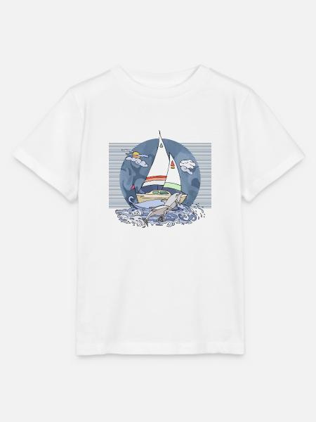 Segelboot - Stanley/Stella Kinder T-Shirt MINI CREATOR  - Weiß