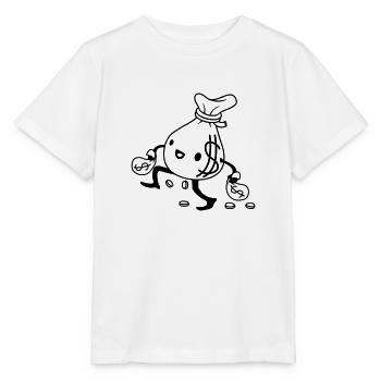 Gehender glücklicher Geldsack Comic - Stanley/Stella Kinder T-Shirt MINI CREATOR  - Weiß - Vorne - Maike (125cm)