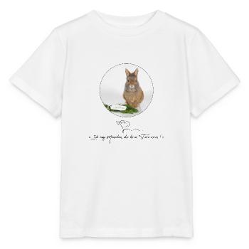 Aus der Kollektion » Die Tiere sind traurig ! « - Stanley/Stella Kinder T-Shirt MINI CREATOR  - Weiß - Vorne - Maike (125cm)