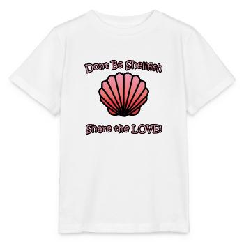Répandez l’amour avec notre design « Ne soyez pas des mollusques et crustacés » - T-shirt bio MINI CREATOR Stanley/Stella Enfant - blanc - Devant - Maike (125cm)