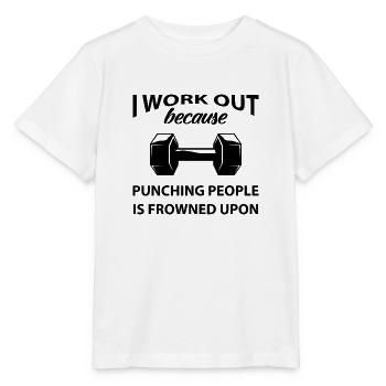 Ich mache Krafttraining. Lustiges Fitness-Geschenk - Stanley/Stella Kinder T-Shirt MINI CREATOR  - Weiß - Vorne - Maike (125cm)