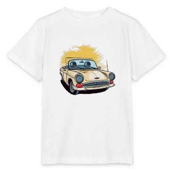 Cabriolet jaune français - T-shirt bio MINI CREATOR Stanley/Stella Enfant - blanc - Devant - Maike (125cm)